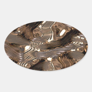 Flüssigmetall Ovaler Aufkleber