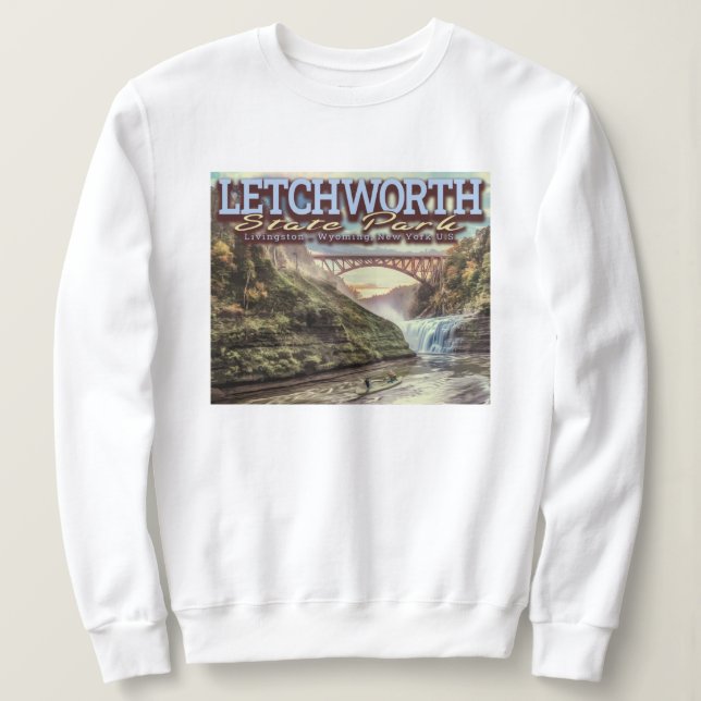 FLUSSKANOEING - LETCHWORTH STAAT PARK - NEW YORK SWEATSHIRT (Design vorne)