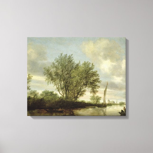 Flusslandschaft, 1645 leinwanddruck (Vorderseite)