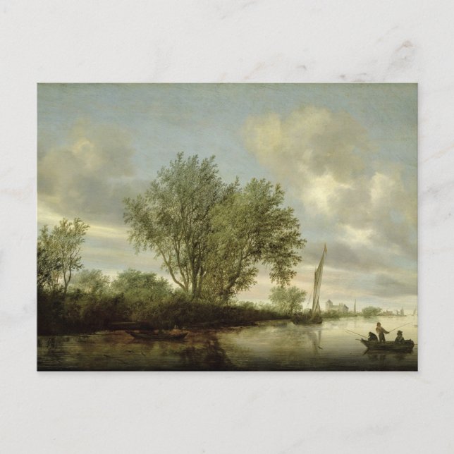 Flusslandschaft, 1645 postkarte (Vorderseite)