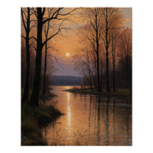 Flusslandschaft im Abend