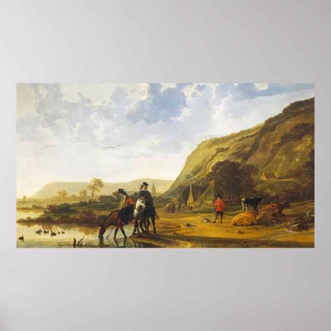 Flusslandschaft mit den Fahrern Aelbert Cuyp Poste Poster (Vorne)