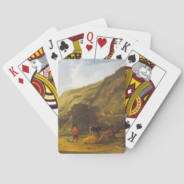 Flusslandschaft mit den Fahrern Aelbert Cuyp Spielkarten (Rückseite)