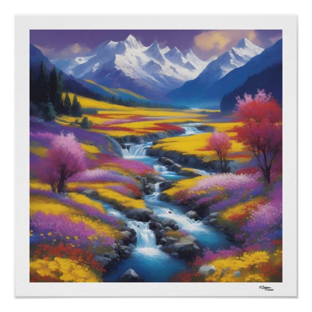 Flusslandschaft Poster (Vorderseite)