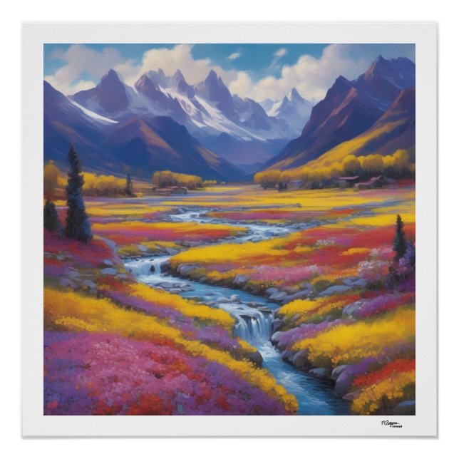 Flusslandschaft Poster (Vorderseite)