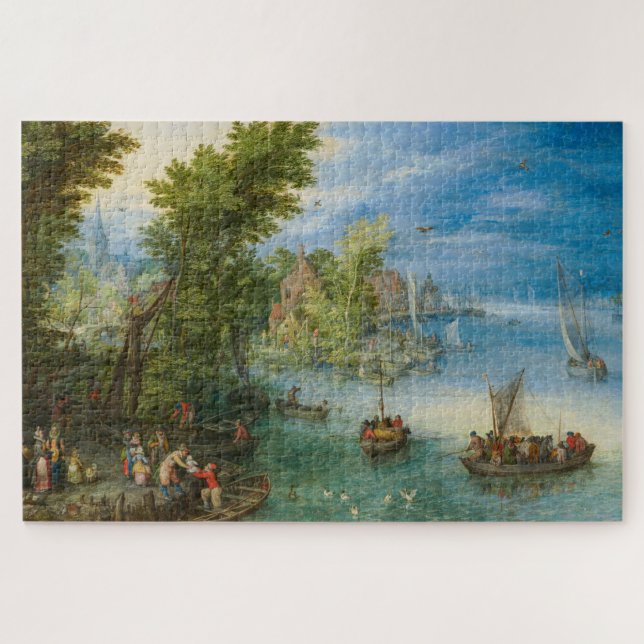 Flusslandschaft von Jan Brueghel von den Älteren (Horizontal)