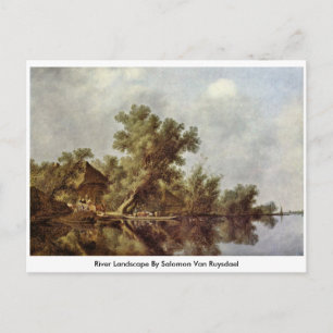 Flusslandschaft von Salomon Van Ruysdael Postkarte