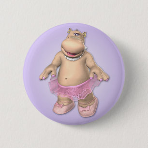 Flusspferd-Ballettröckchen-Knopf Button