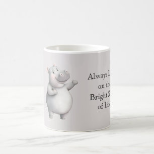 Flusspferd blickt auf die positive Seite des Leben Kaffeetasse