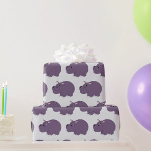 Flusspferd-Design Hintergrund in beliebiger Farbe Geschenkpapier