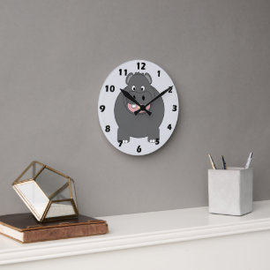Flusspferd-Design Runde Wanduhr