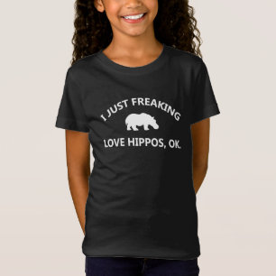 Flusspferd Fan Geschenk Ich liebe verrückt nach F T-Shirt