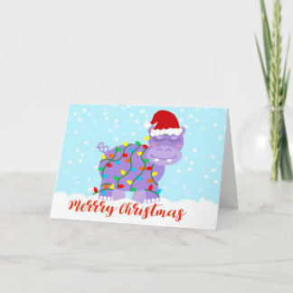 Flusspferd für Weihnachtskarte Karte