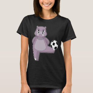 Flusspferd Fußballspieler Fußball Sport T-Shirt
