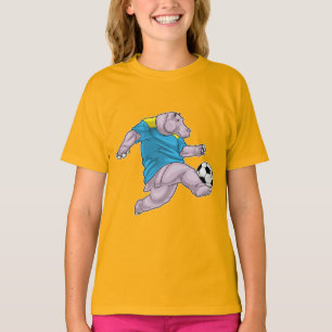 Flusspferd Fußballspieler Fußball T-Shirt