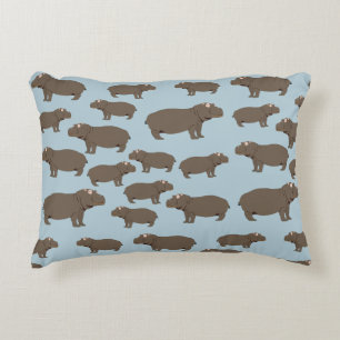 Flusspferd-Hippo-Muster  Dekokissen