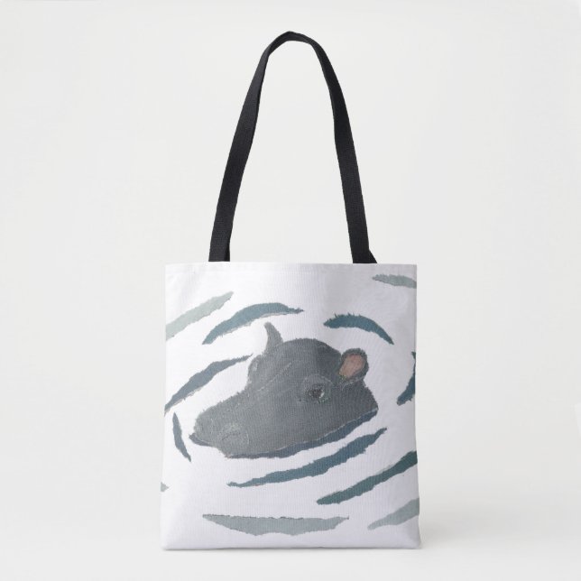 Flusspferd, Hippopotamus, wild lebende Tiere, Tasche (Vorderseite)