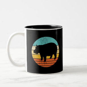 Flusspferd Retro Sonne Zweifarbige Tasse