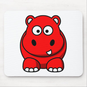 Flusspferd-Rot Mousepad