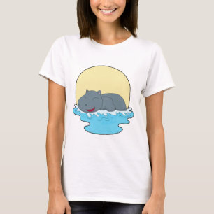 Flusspferd Schwimmen T-Shirt