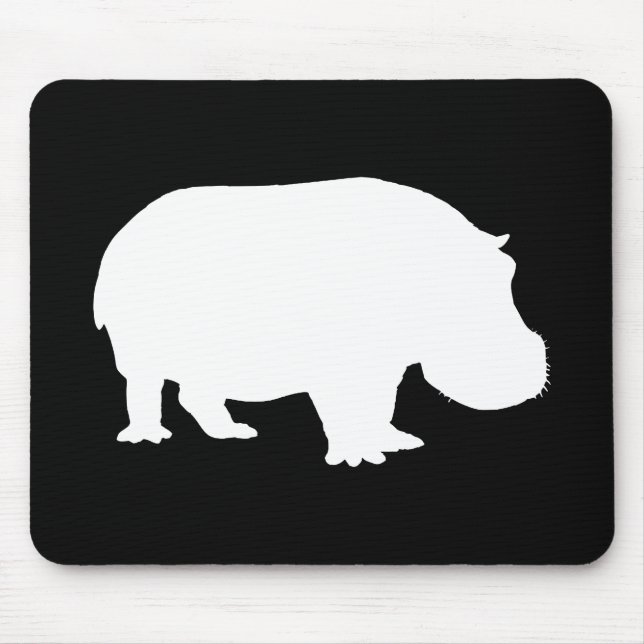Flusspferd-Silhouette Mousepad (Vorne)