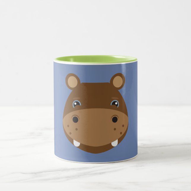 Flusspferd-Tasse Zweifarbige Tasse (Mittel)
