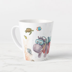 Flusspferd-Taucher in Bikini Milchtasse