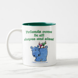 Flusspferd-und Vogel-Freunde Zweifarbige Tasse
