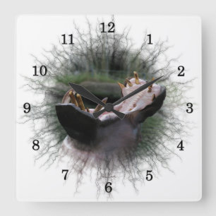 Flusspferd-Wanduhr Quadratische Wanduhr