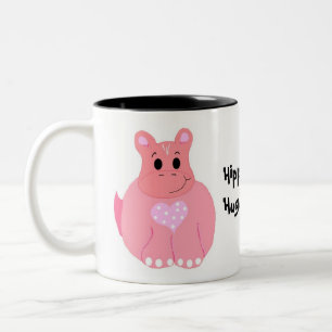 Flusspferde haben riesige Herzen Zweifarbige Tasse