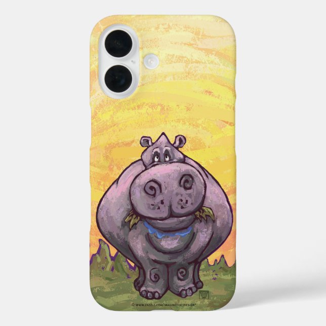 Flusspferdelektronik iPhone 16 Hülle (Rückseite)