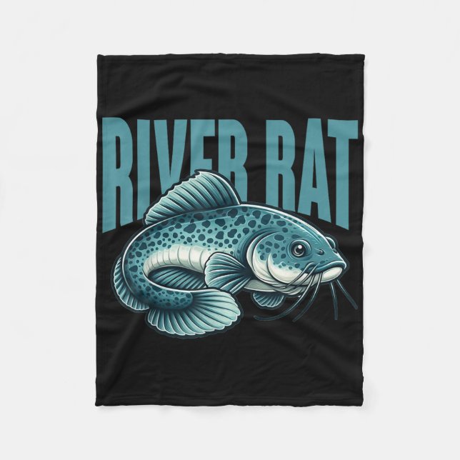 Flussratten-Wels-Angeln Fisch Fischer  Fleecedecke (Vorderseite)