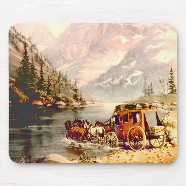 FLUSSstagecoach-ÜBERFAHRT durch SHARON SHARPE Mousepad (Vorne)
