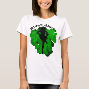 Flusstanz, irischer Tanz, grünes Klee/Kleeblatt T-Shirt