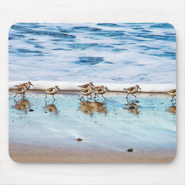 Flussuferläufer, die entlang den Strand laufen Mousepad (Vorne)