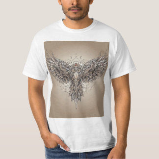 "Flüsterflügel: Futuristische feine Linie Tattoo" T-Shirt
