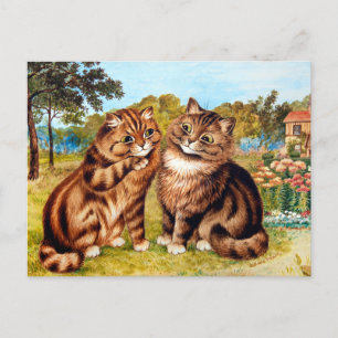 Flüsterkatze, Louis Wain Postkarte