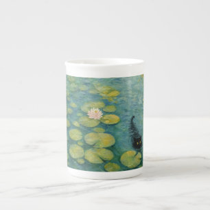 Flüstern am Seerosenteich – Cat Bone China Tasse