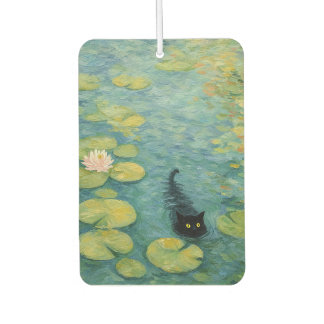 Flüstern am Seerosenteich – Schwarze Katze Autolufterfrischer