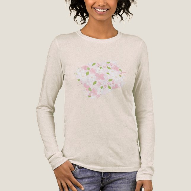 Flüstern der Blütezeit Tri-Blend Shirt (Vorderseite)