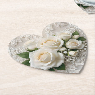 Flüstern der Elegance: Rose-Spitze und zeitlose St Untersetzer