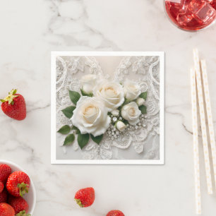 Flüstern der Eleganz: Rosenlace und zeitlose Gelüb Serviette