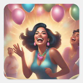 Flüstern der Freude Quadratischer Aufkleber