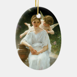 Flüstern der Liebe, Erste Reverie von Bouguereau Keramik Ornament
