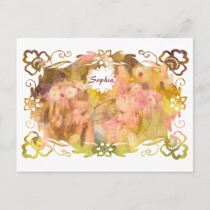 Flüstern der Magie: Zwei Feenfreunde in einem Gart Postkarte