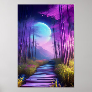 Flüstern der Nacht, ein Lila Mondlicht Poster