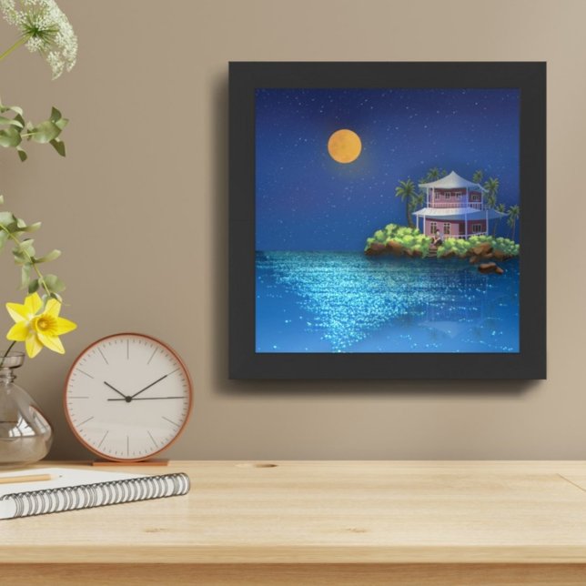 Flüstern der Nacht , Mondlicht-Jahreszeit Fotodruck (Living Room)