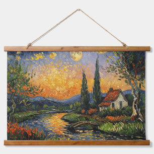 Flüstern der Natur: Ein Tribut an Van Gogh's Künst Wandteppich Mit Holzrahmen