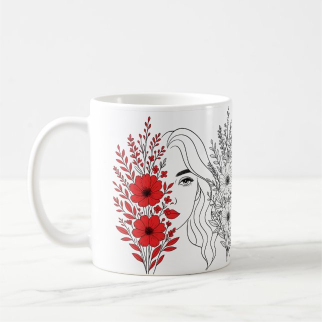 Flüstern der Natur - Weibliche Schönheit im Blut Kaffeetasse (Links)