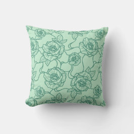 Flüstern der Rose, Elegante Linie Art Blumenmuster Kissen